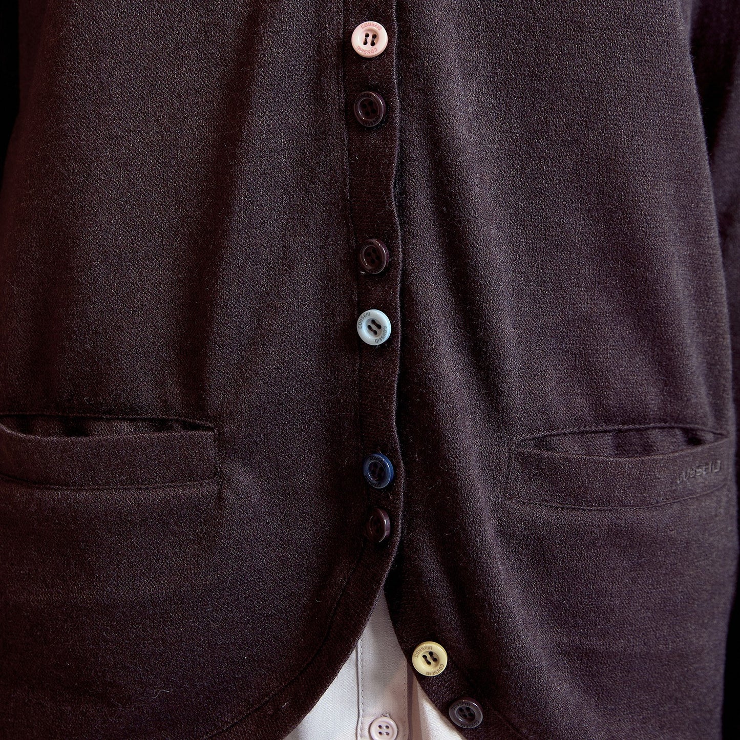 LAYERED SHIRT CARDIGAN / BROWN / レイヤードシャツカーディガン
