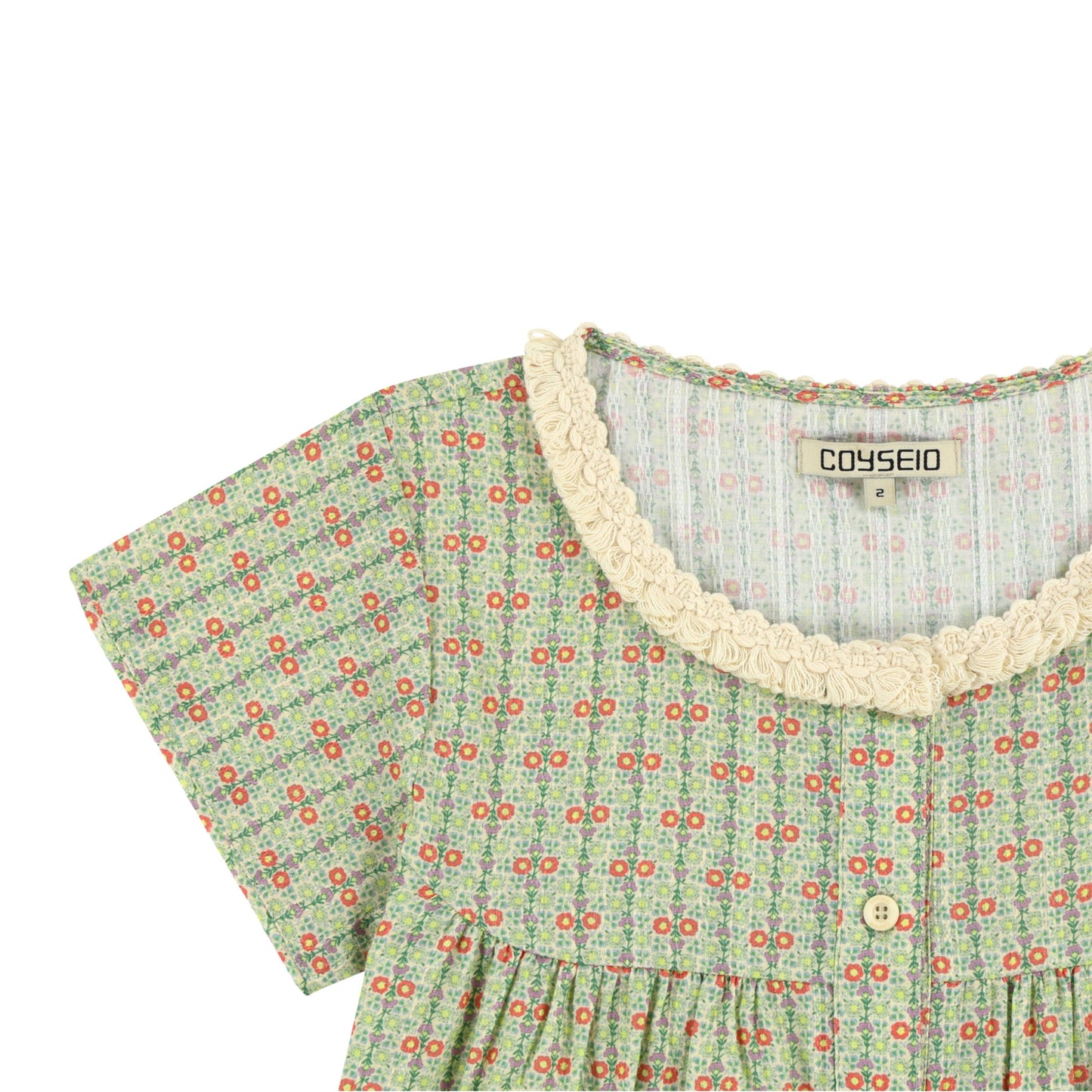 FRINGE SHIRRING BLOUSE / LIGHT GREEN / フリンジシャーリングブラウス