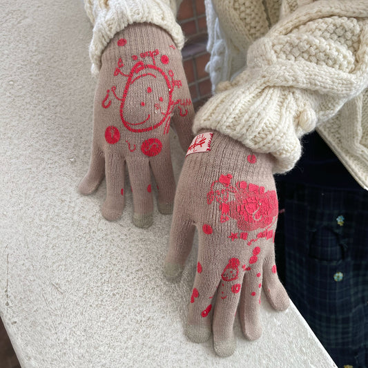 【SHEEP SOUVENIR】sheep vs winter knit glove / beige / 手袋