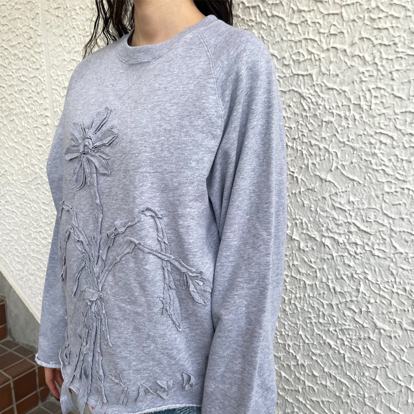 【TONII MONDO】-die flower sweat shirt / Gray / スウェットシャツ