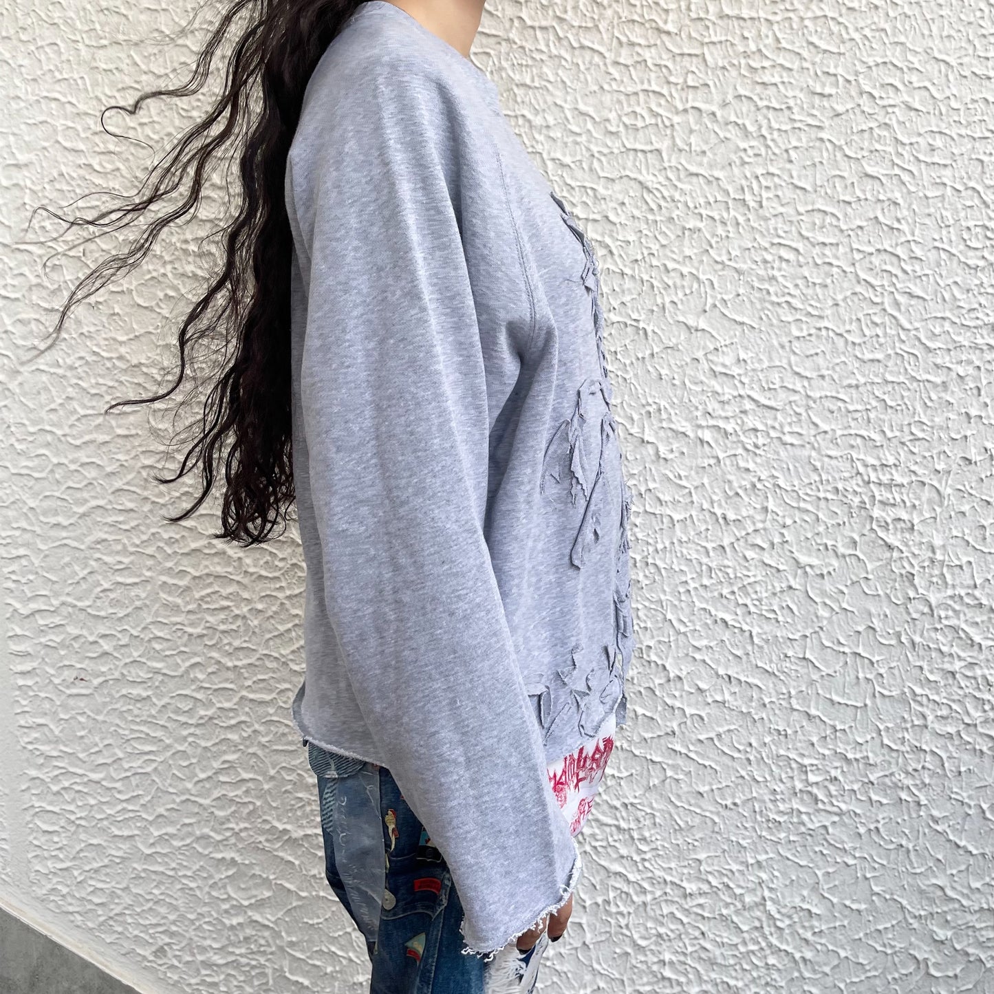 【TONII MONDO】-die flower sweat shirt / Gray / スウェットシャツ