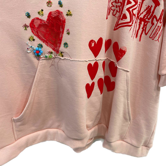 Super Big Heart hoodie / Pink / ビッグフーディー