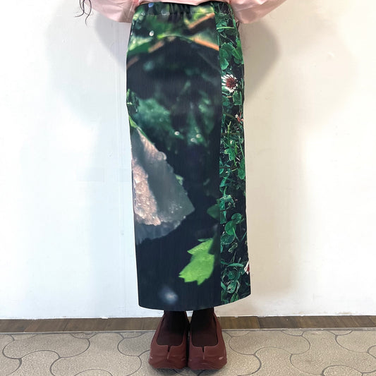 PRINT RIB TIGHT SKIRT / WHITE CLOVER / プリントリブタイトスカート