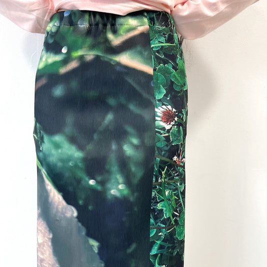 PRINT RIB TIGHT SKIRT / WHITE CLOVER / プリントリブタイトスカート