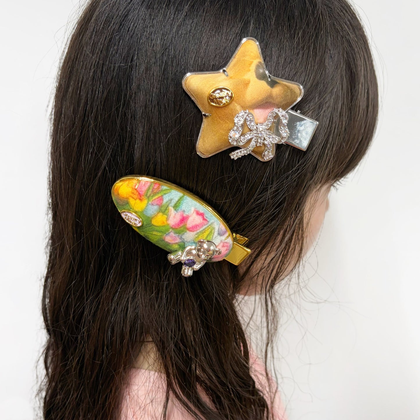 Puppet Print Series -hairclip / Panting Puppy / プリントヘアクリップ