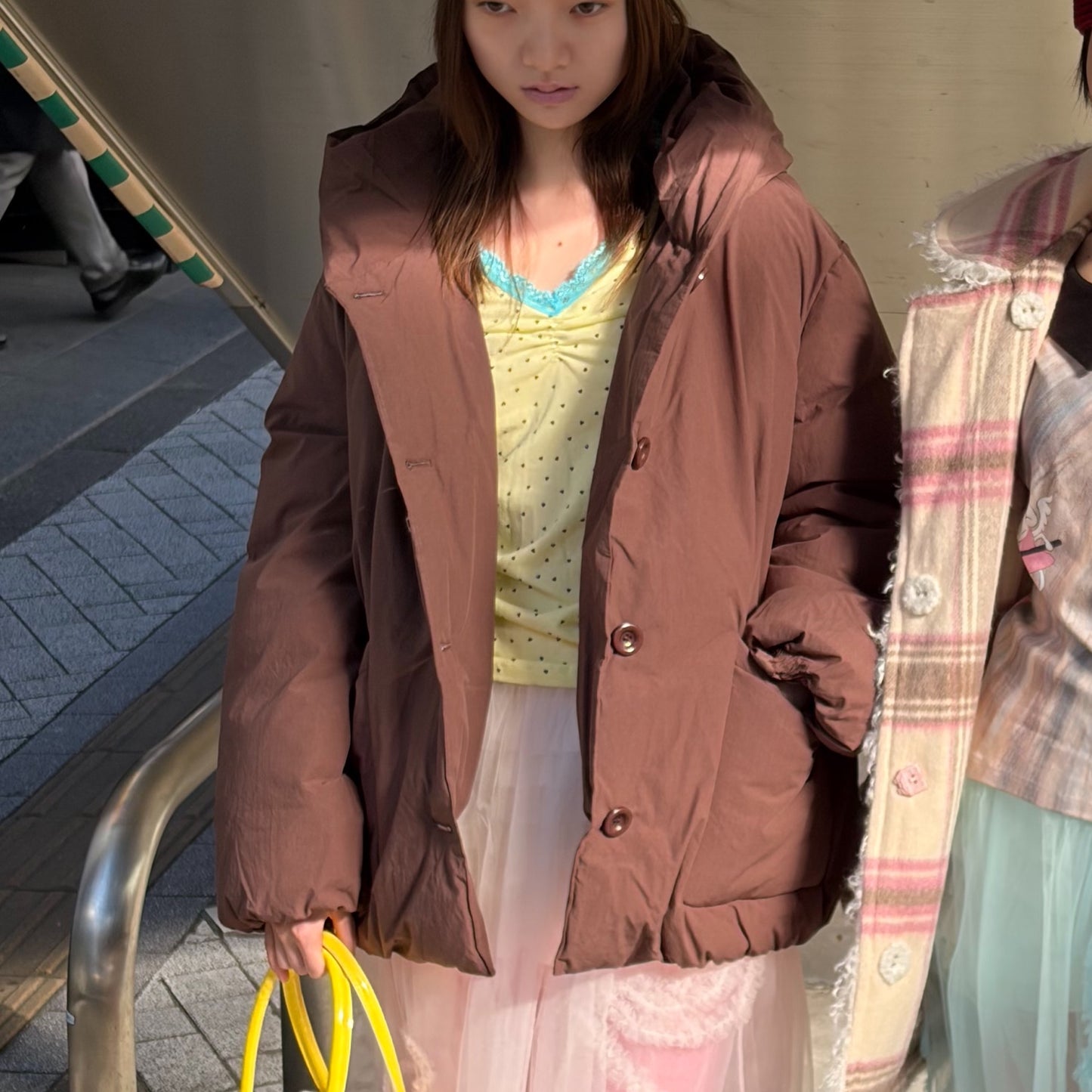 Cotton Hooded Puffer Jacket / Brown / パフジャケット