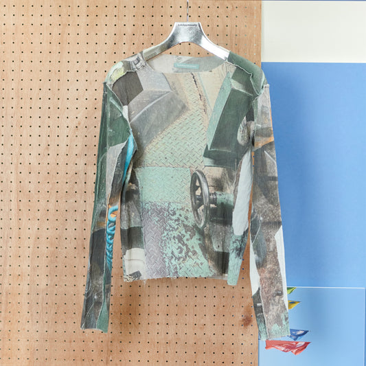 GRAPHIC YORYU LONG SLEEVE TEE / MOSS DRUM / グラフィック楊柳トップ