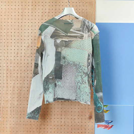 GRAPHIC YORYU LONG SLEEVE TEE / MOSS DRUM / グラフィック楊柳トップ