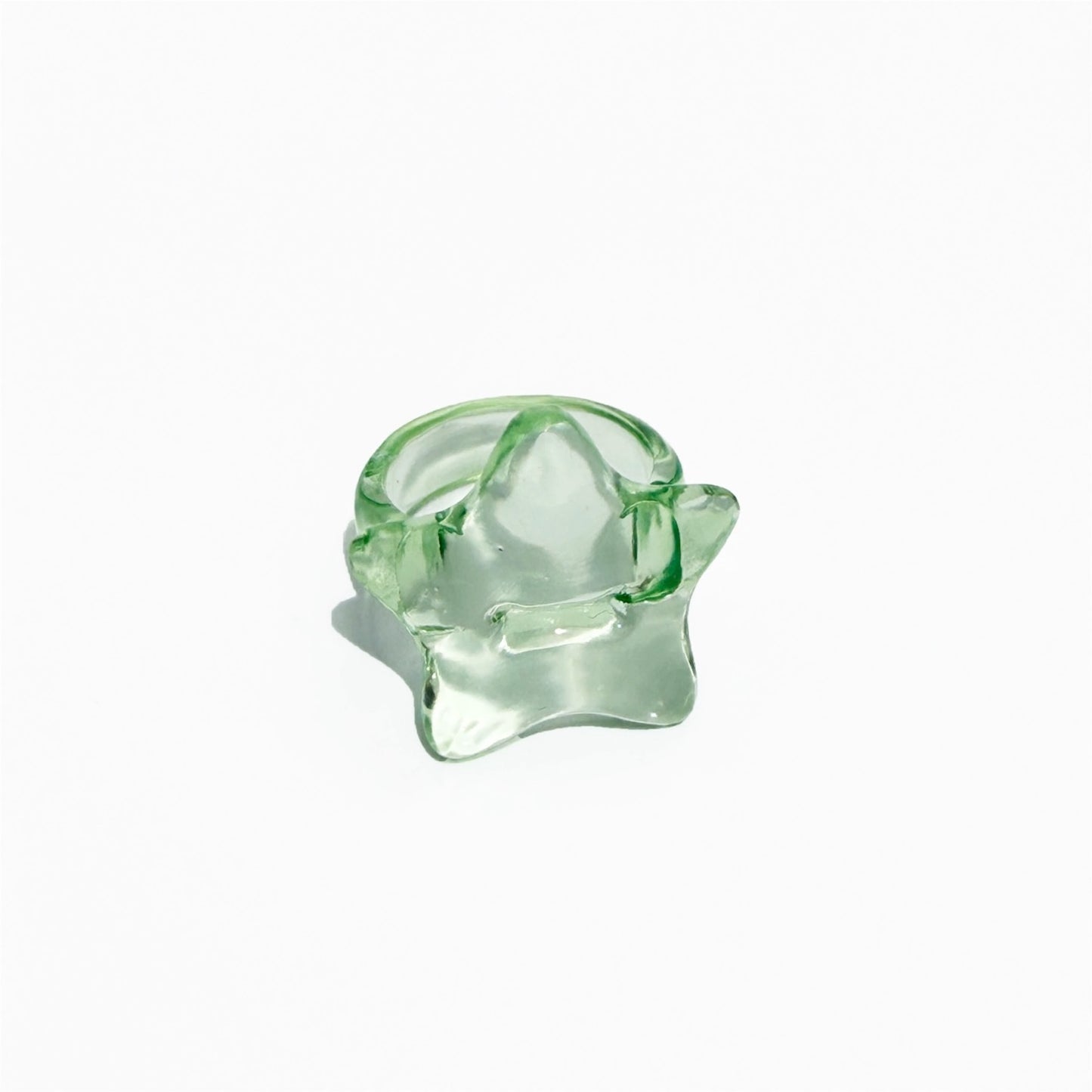 STAR RING / GREEN-clear glossy / スターリング