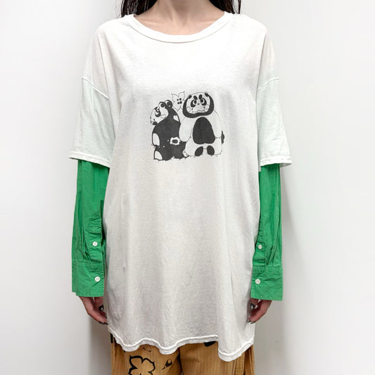 【GATEANDO POR TUS NUBES】NUBES T-SHIRT / WHITE / シャツレイヤードトップ