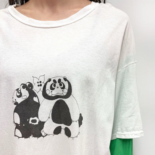 【GATEANDO POR TUS NUBES】NUBES T-SHIRT / WHITE / シャツレイヤードトップ