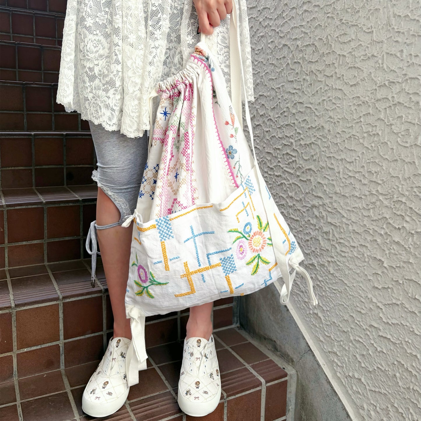 TABLECLOTH drawstring backpack / テーブルクロスバックパック