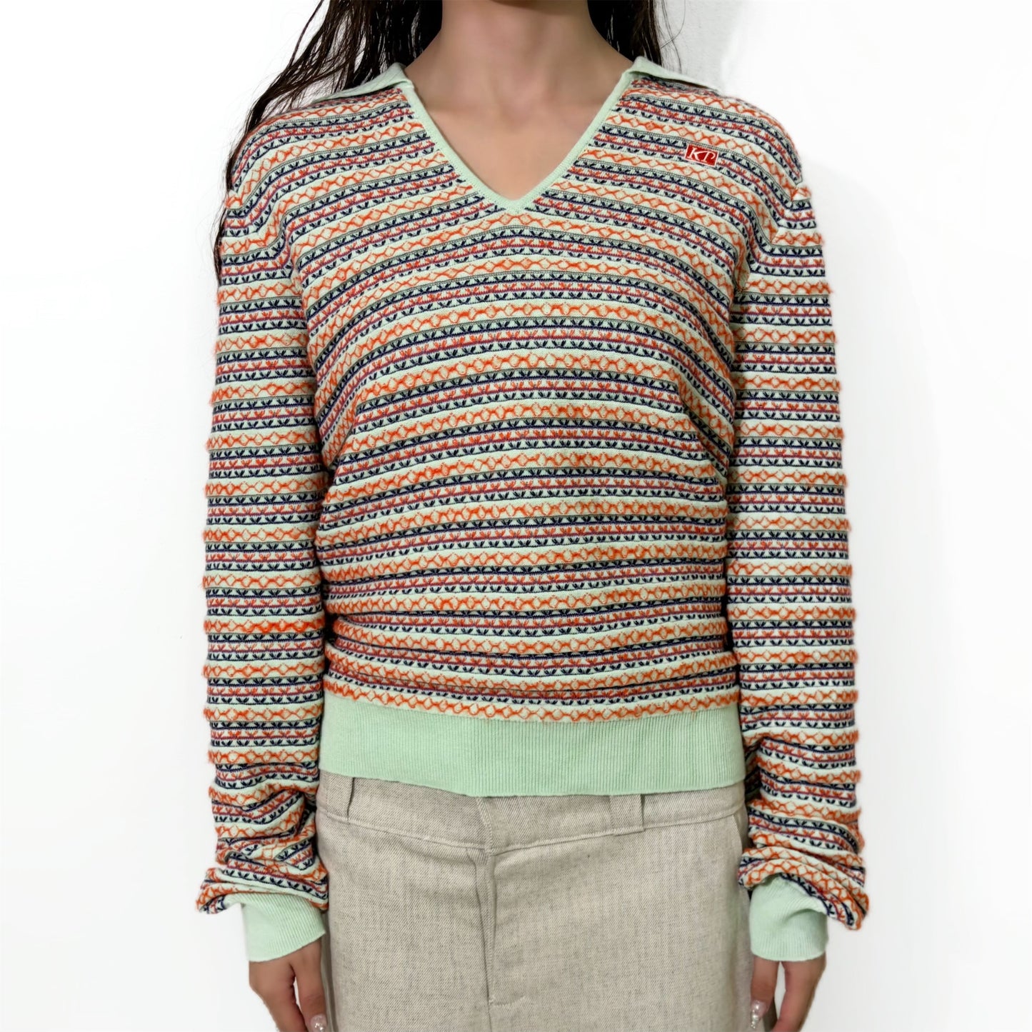 SKIPPER KNIT REGULAR / MINT / マルチカラーニット
