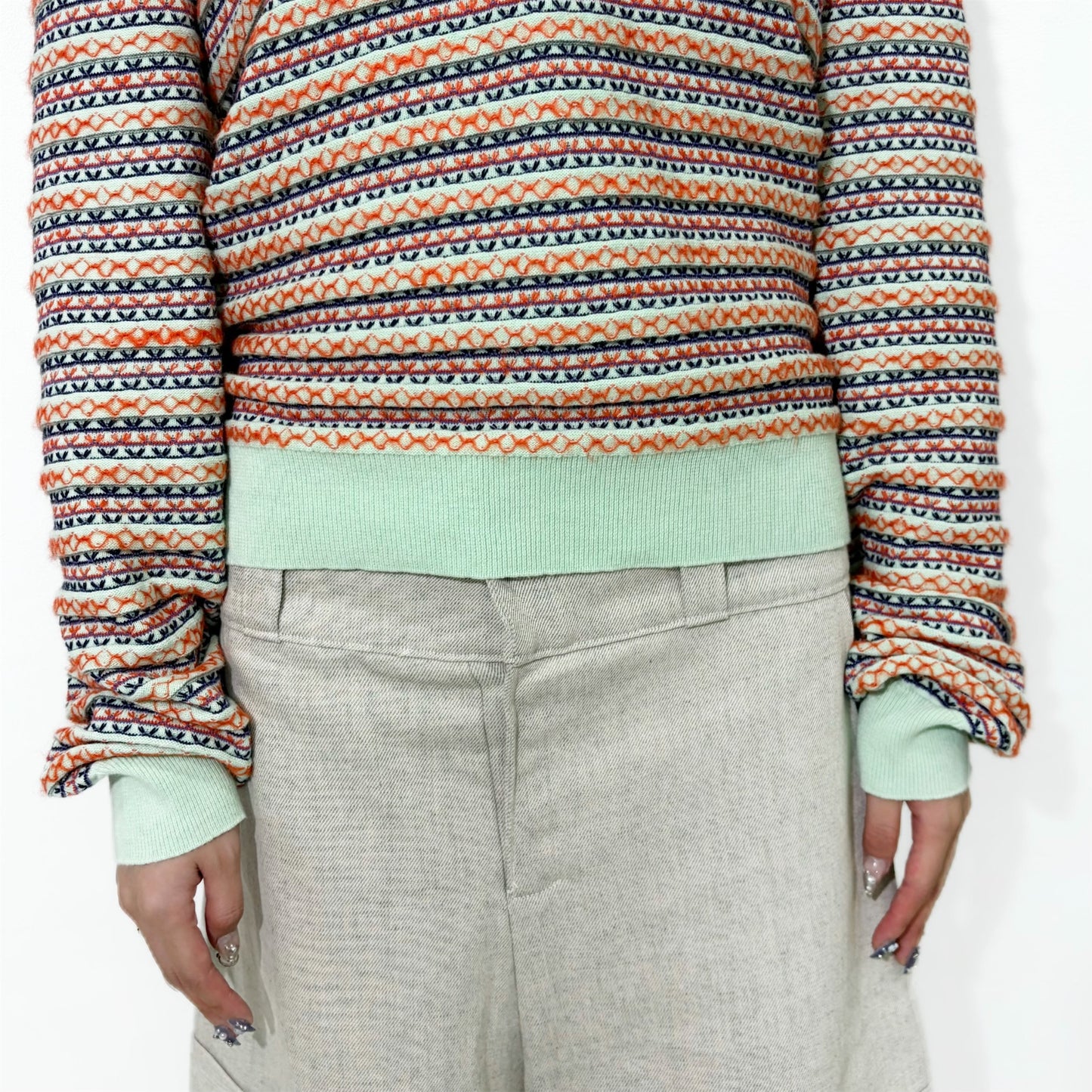 SKIPPER KNIT REGULAR / MINT / マルチカラーニット
