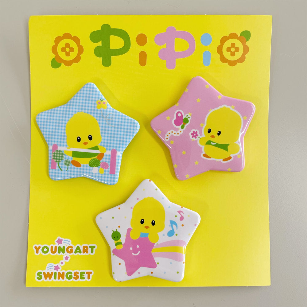 [X YOUNGART] PIPI Star Pin Button Set / ひよこの缶バッジ