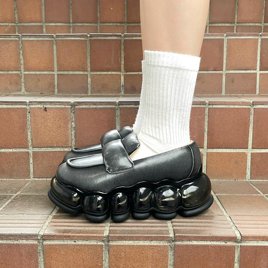 NEW JEWELRY PUFF LOAFER / BLACK / パフローファー