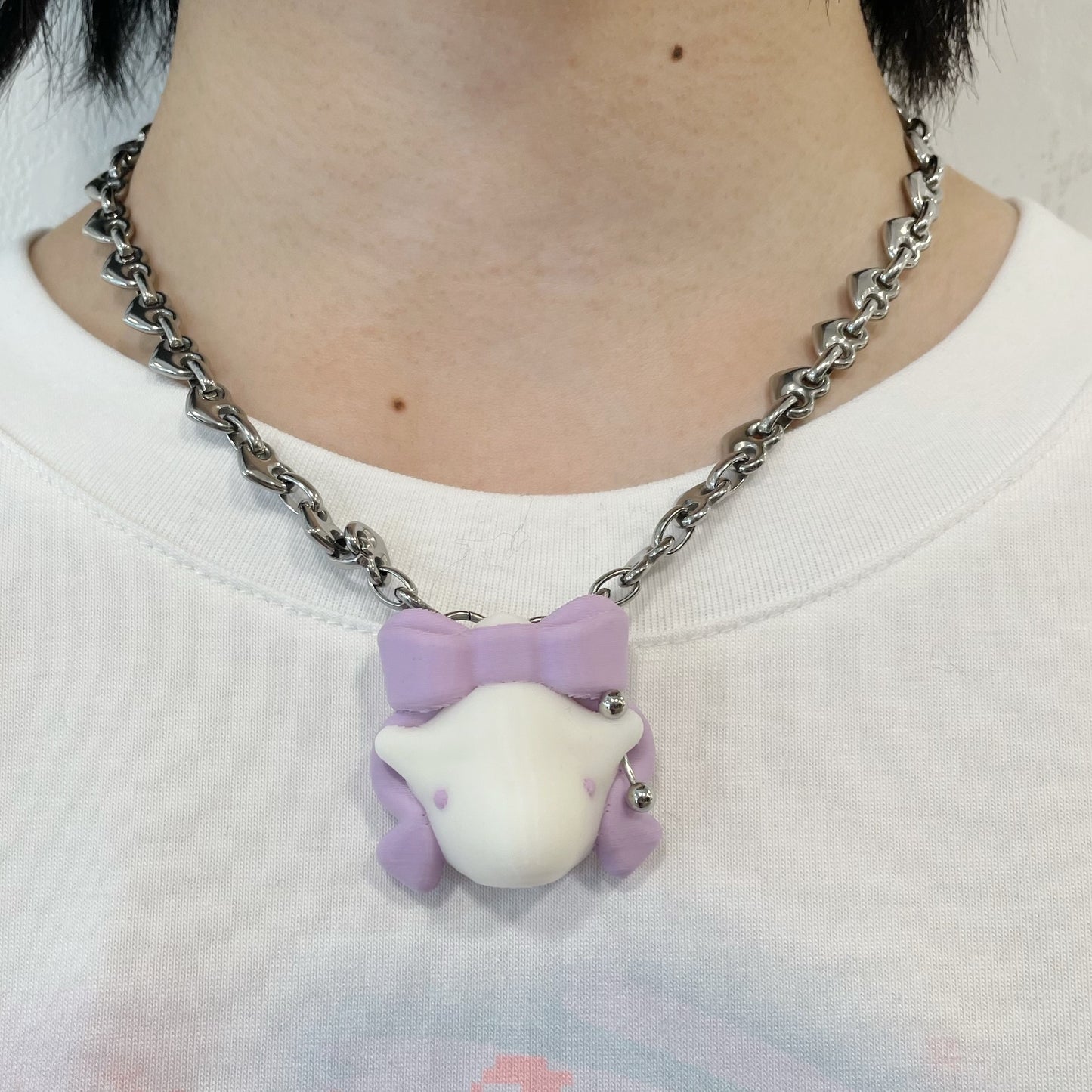 【SHEEP LIMITED】SHEEP CUSTOM NECKLACE / Matte White + Matte Baby Violet / ひつじネックレス