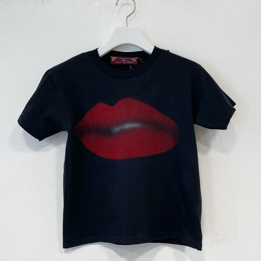 Black lips tee S / エアブラシTシャツ