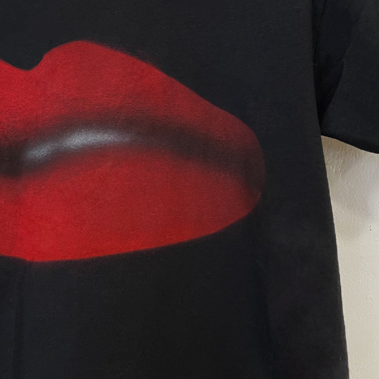 Black lips tee S / エアブラシTシャツ