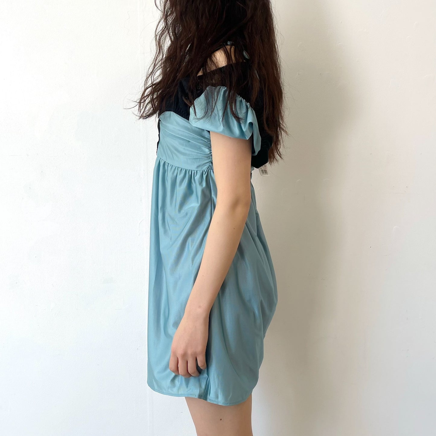 2 COLORS NICKERS DRESS / TURQUOISE / バイカラーランジェリードレス