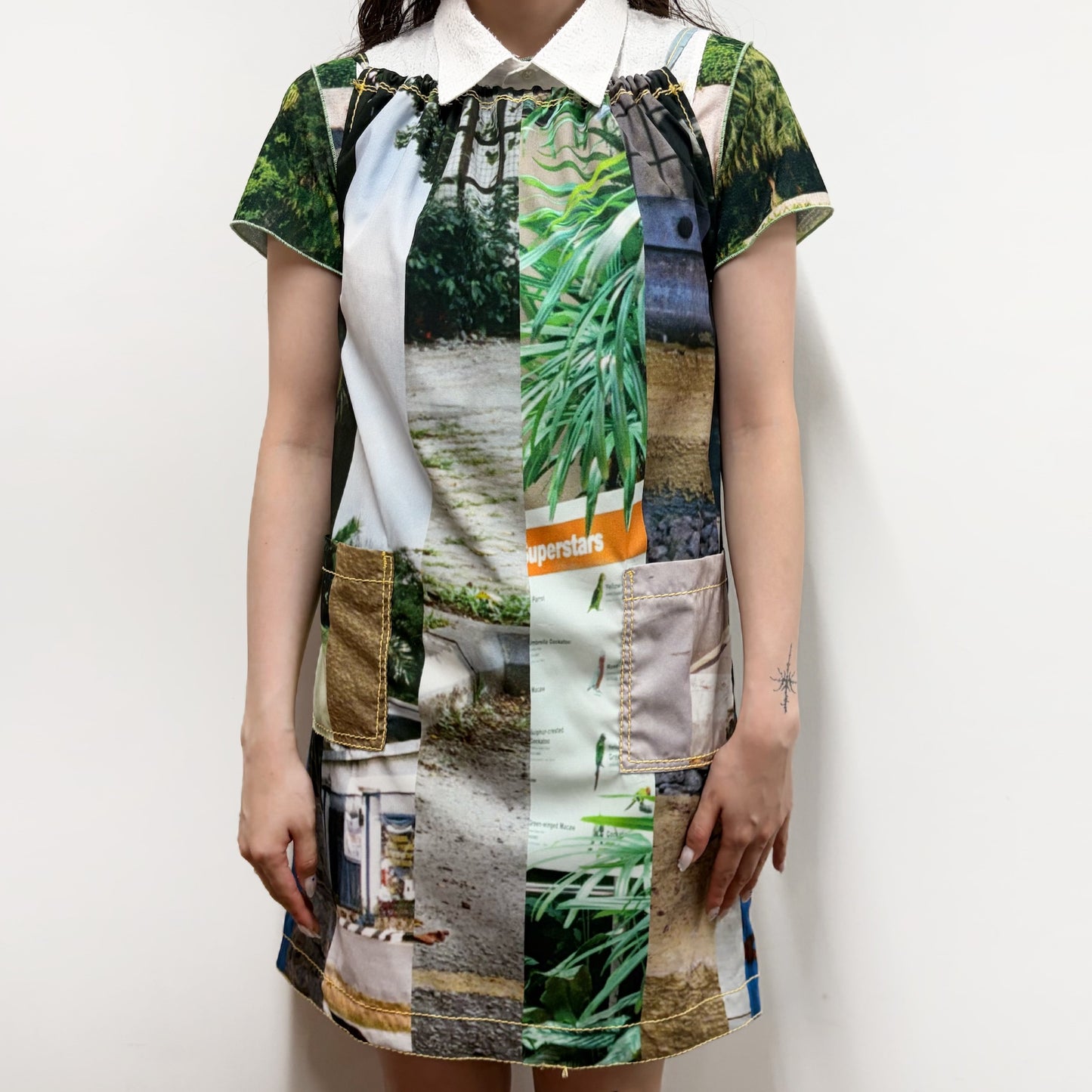 photo stripe dress / フォトストライプドレス