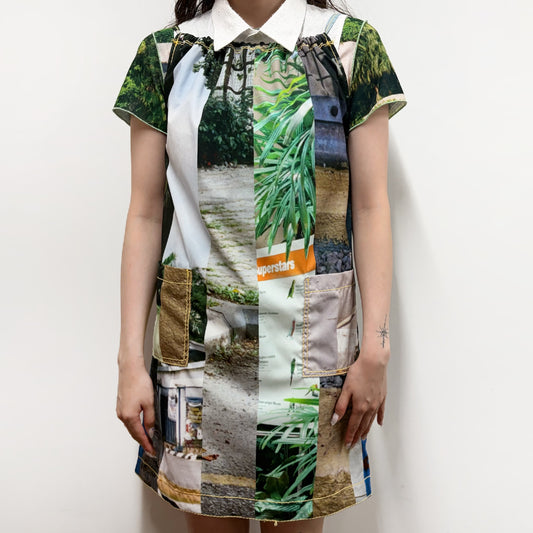 photo stripe dress / フォトストライプドレス