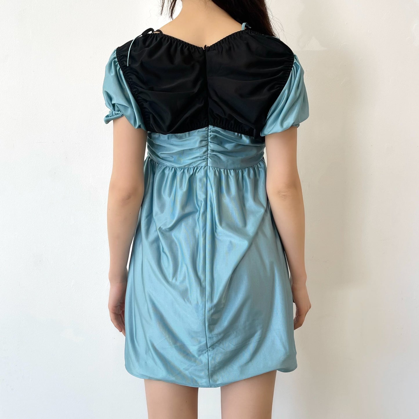 2 COLORS NICKERS DRESS / TURQUOISE / バイカラーランジェリードレス