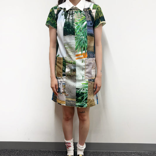 photo stripe dress / フォトストライプドレス