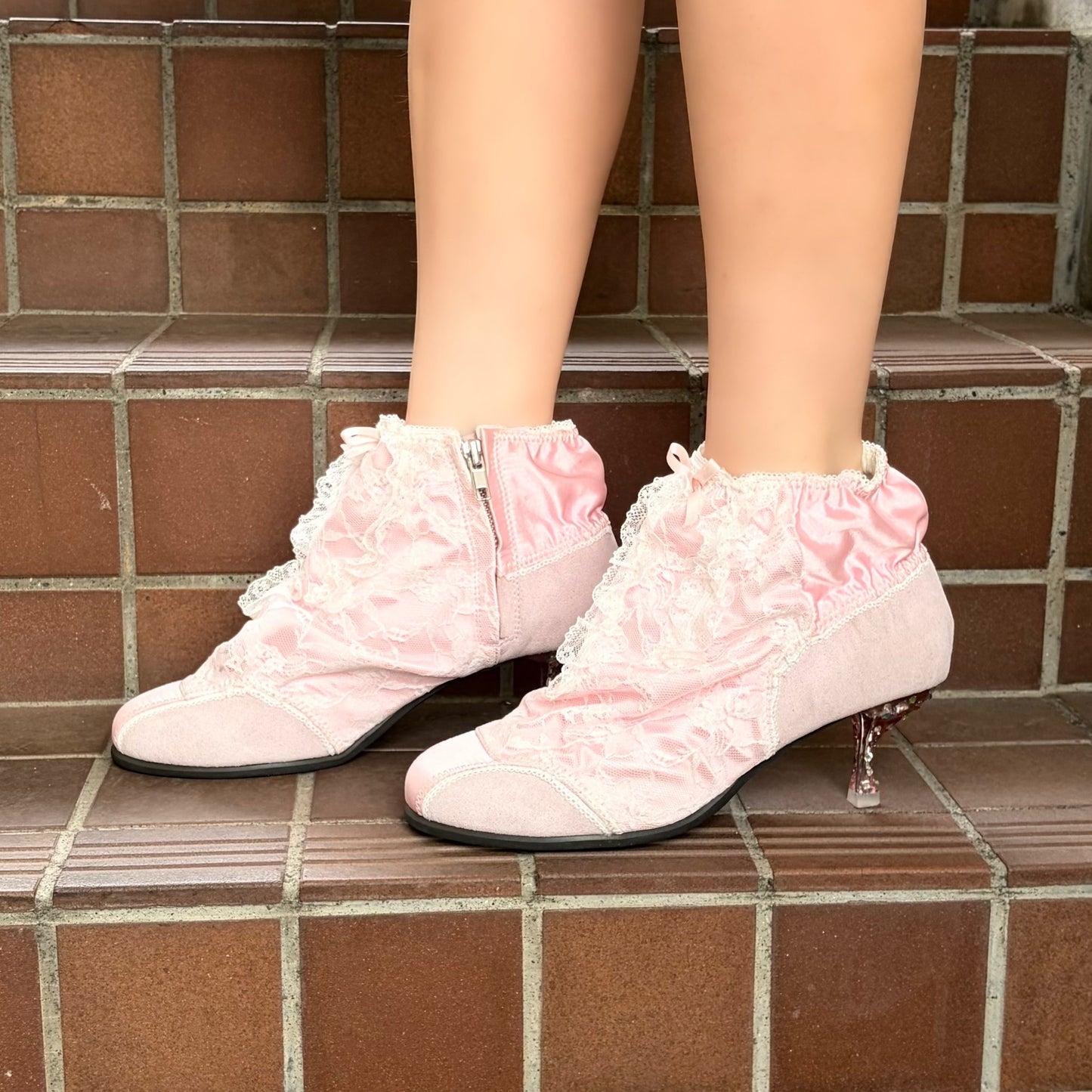 PANTY SHORT BOOTS / PINK / ランジェリーショートブーツ