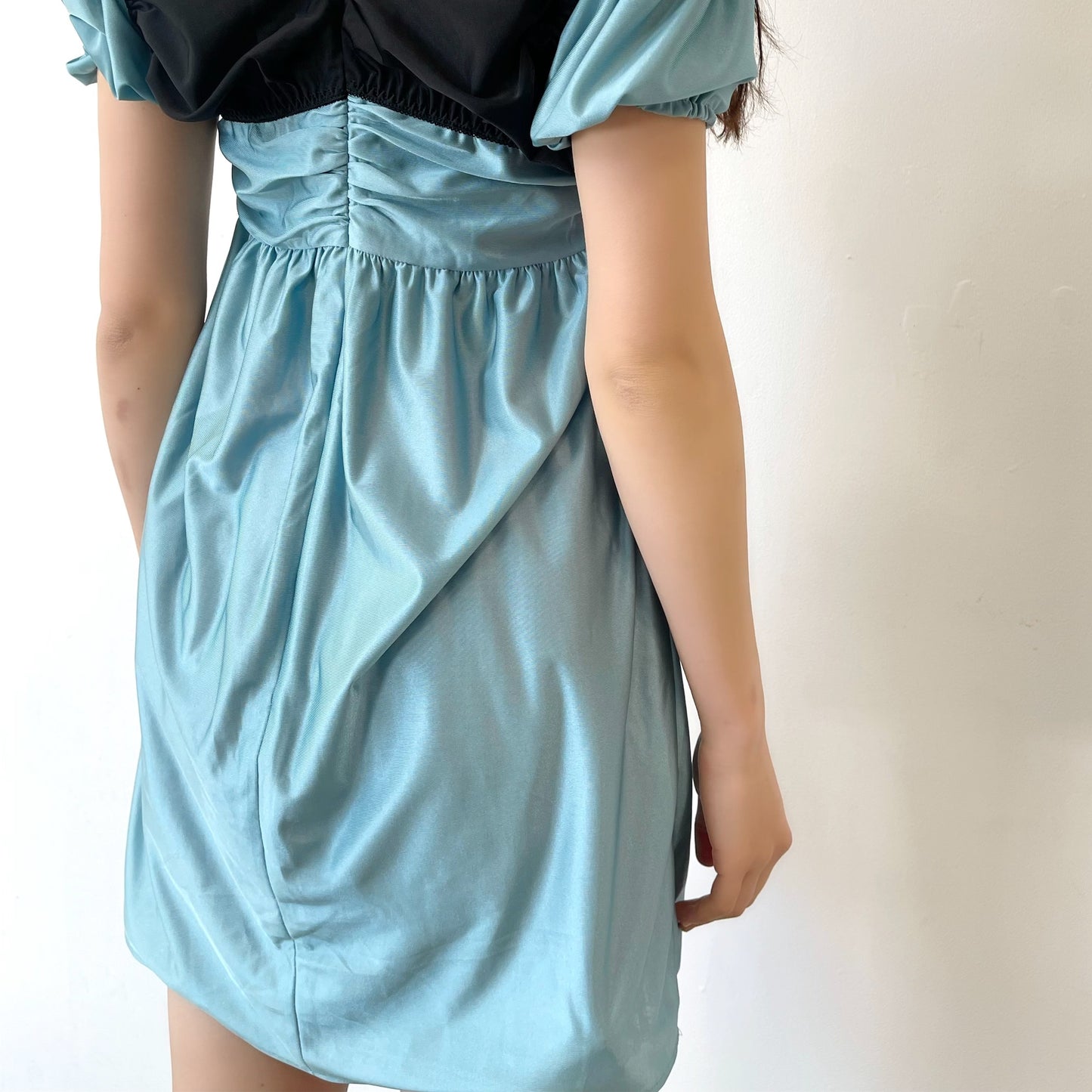 2 COLORS NICKERS DRESS / TURQUOISE / バイカラーランジェリードレス