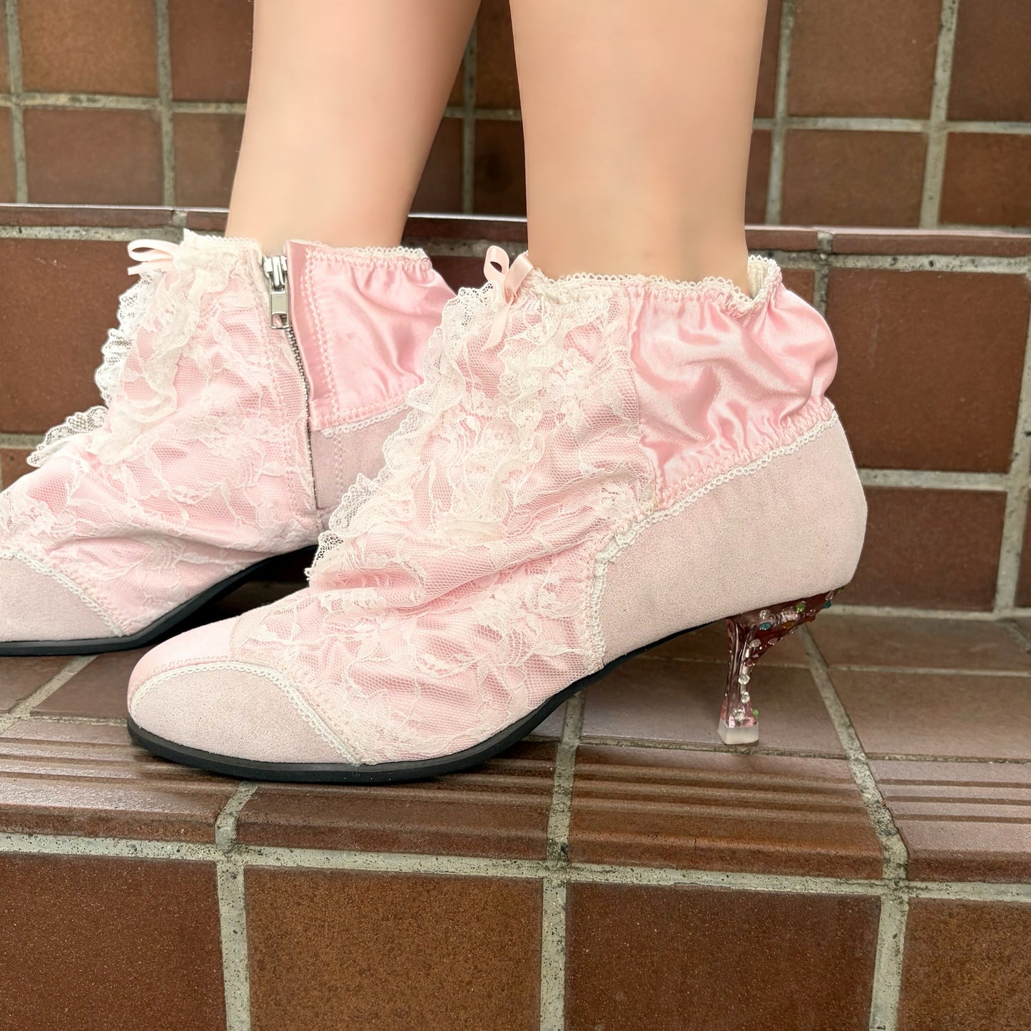 PANTY SHORT BOOTS / PINK / ランジェリーショートブーツ