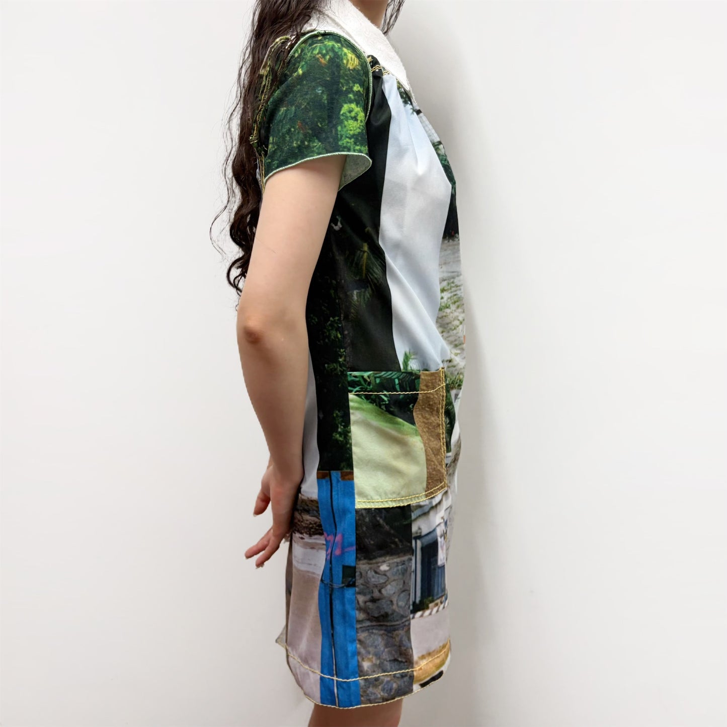photo stripe dress / フォトストライプドレス