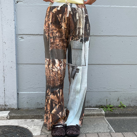 GRAPHIC YORYU PANTS / SKY WASTE / グラフィック楊柳パンツ