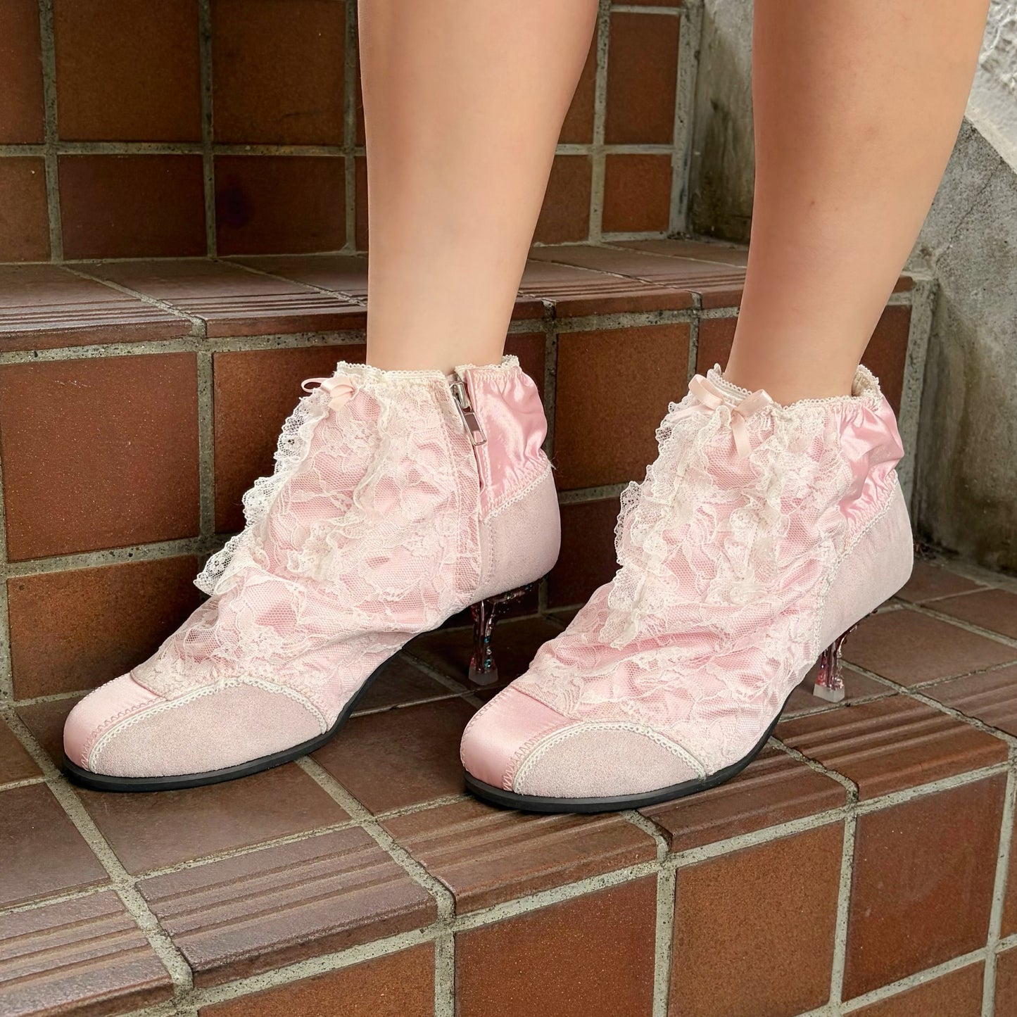 PANTY SHORT BOOTS / PINK / ランジェリーショートブーツ