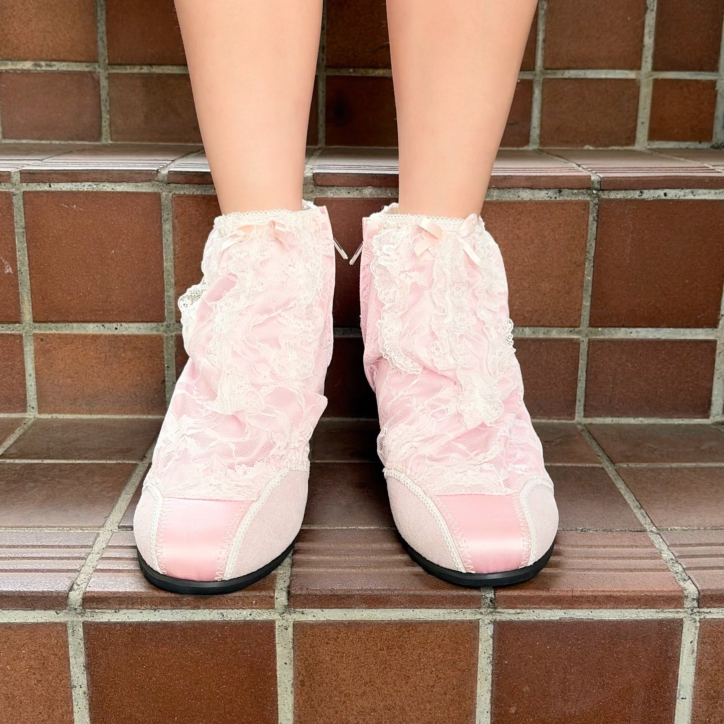 PANTY SHORT BOOTS / PINK / ランジェリーショートブーツ