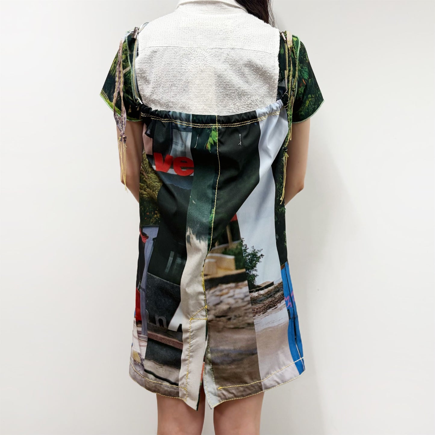 photo stripe dress / フォトストライプドレス