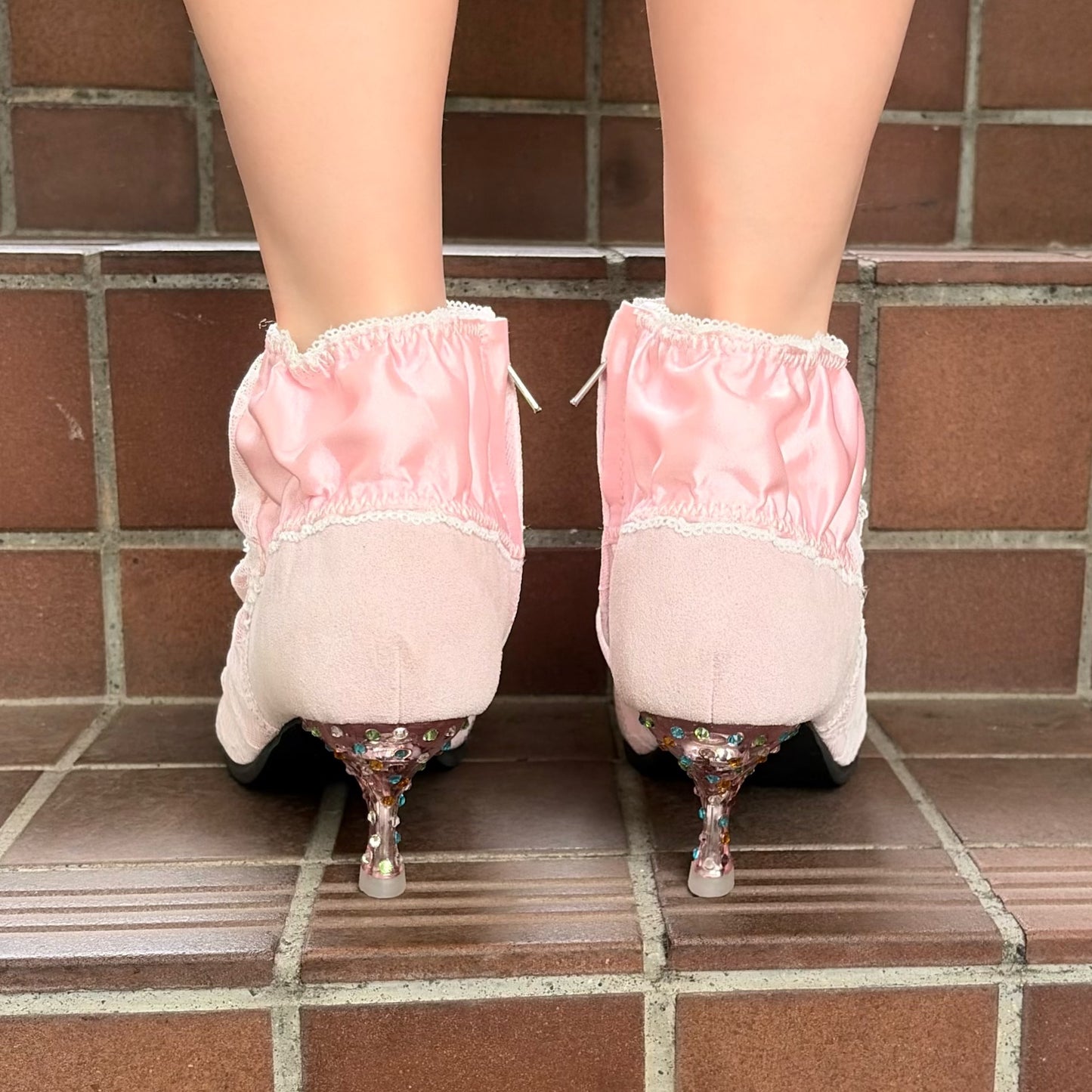 PANTY SHORT BOOTS / PINK / ランジェリーショートブーツ