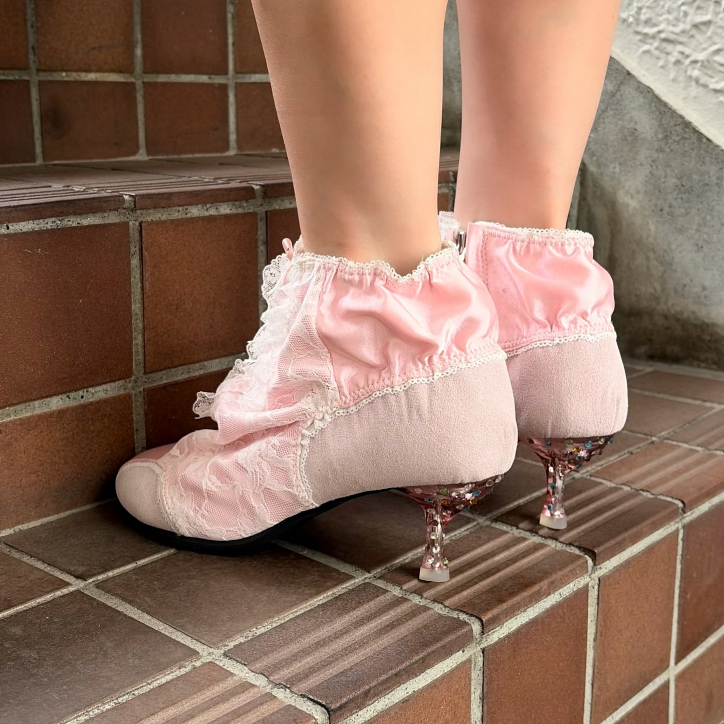 PANTY SHORT BOOTS / PINK / ランジェリーショートブーツ