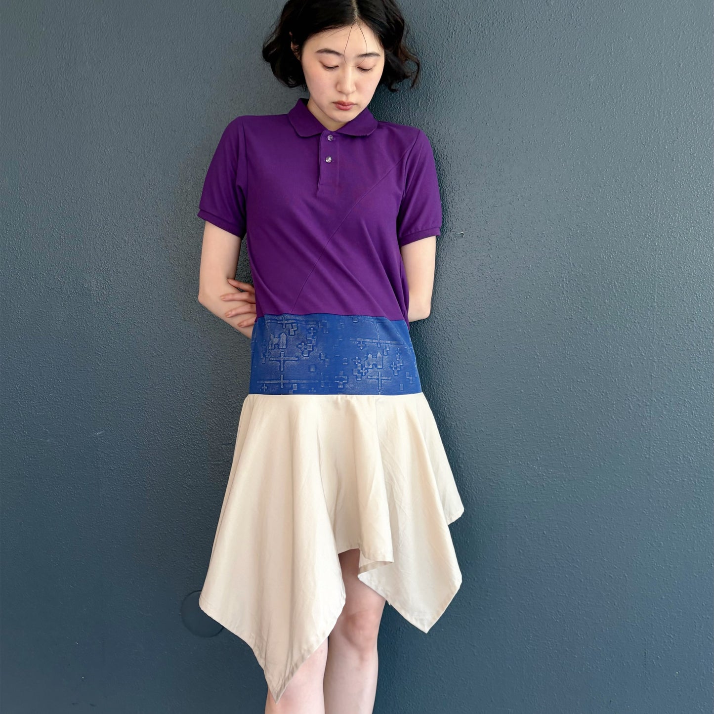 polo docking dress / purple / ポロドッキングドレス