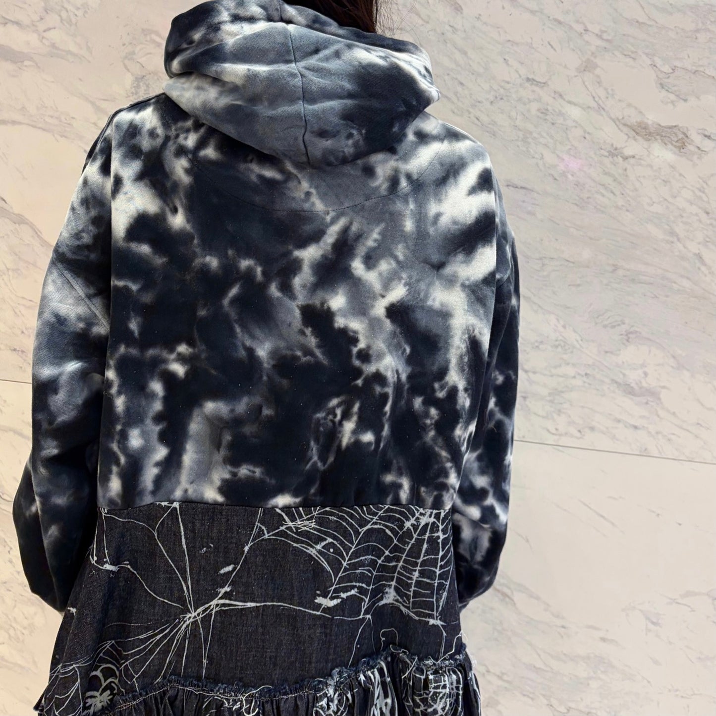 Hood dress short / Deep Blue / フードドレス