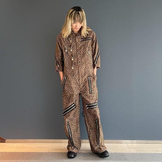 PADLOCK JUMPSUITS HO99O9 COLLABORATION / LEOPARD / 南京錠ジャンプスーツ