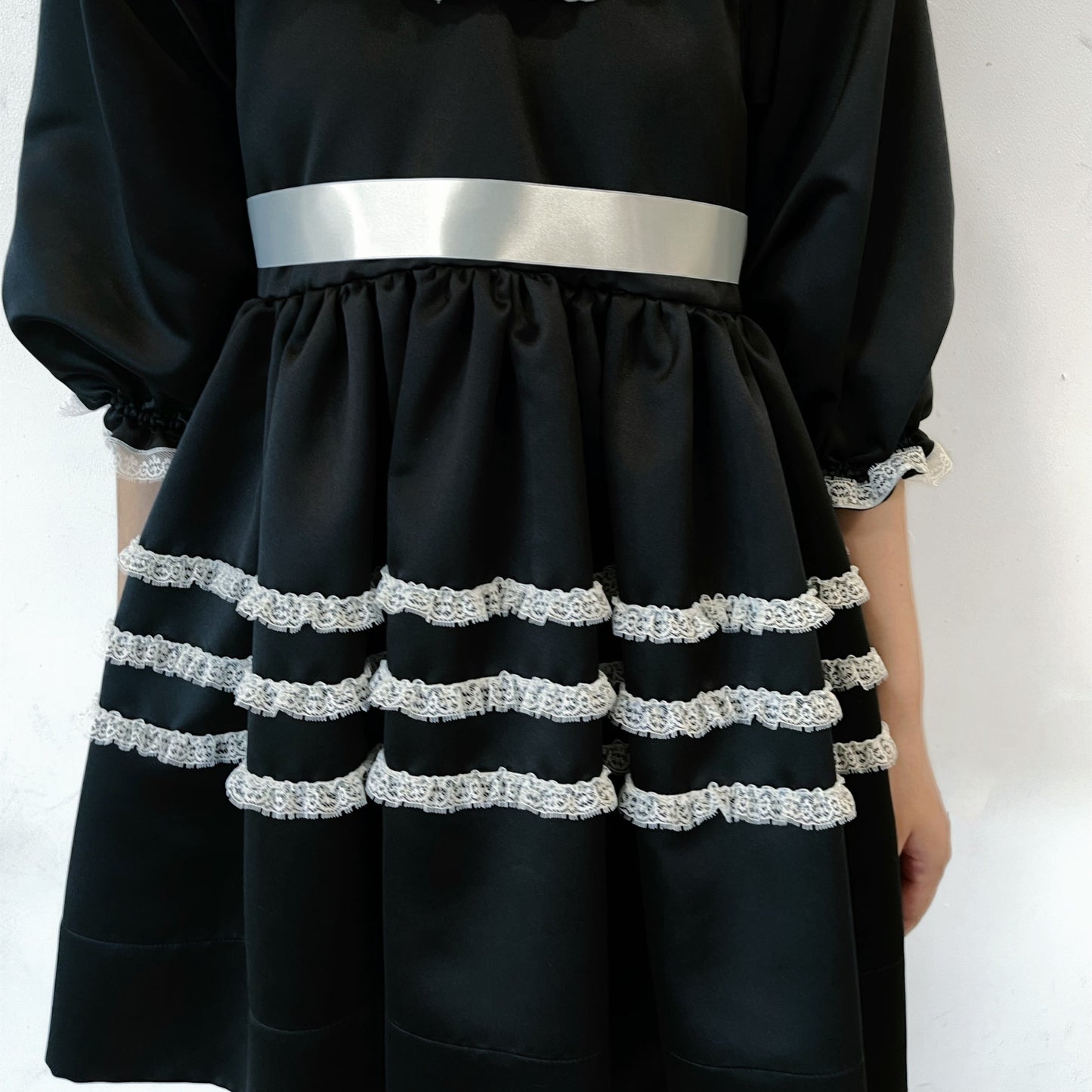 Dolly satin lace dress / Black / ドーリーサテンレースドレス