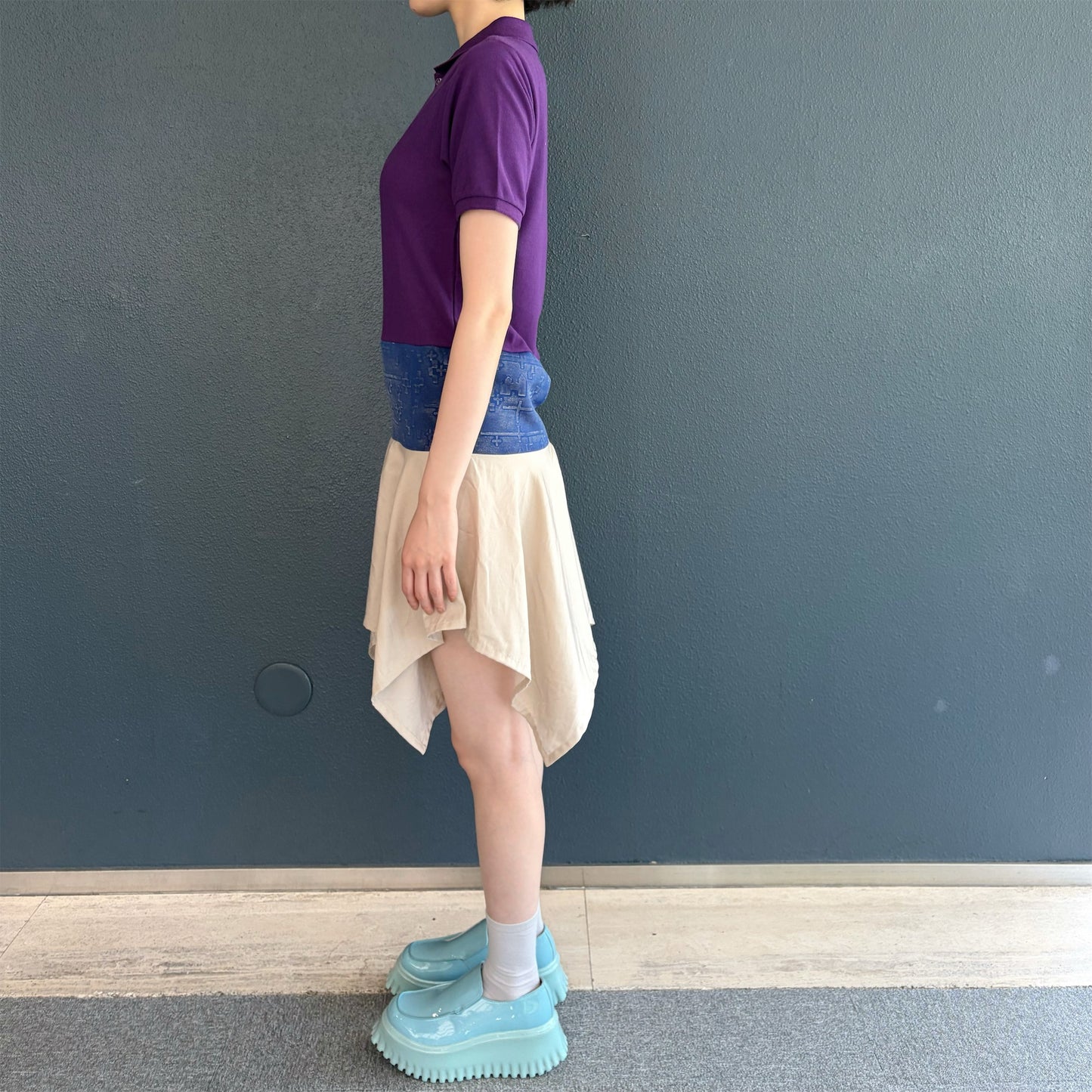 polo docking dress / purple / ポロドッキングドレス