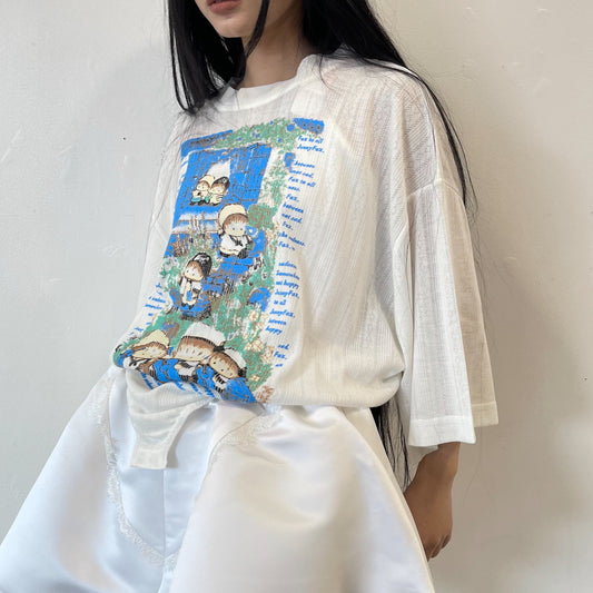 RETRO CARTOON / WHITE / グラフィックプリントTシャツ