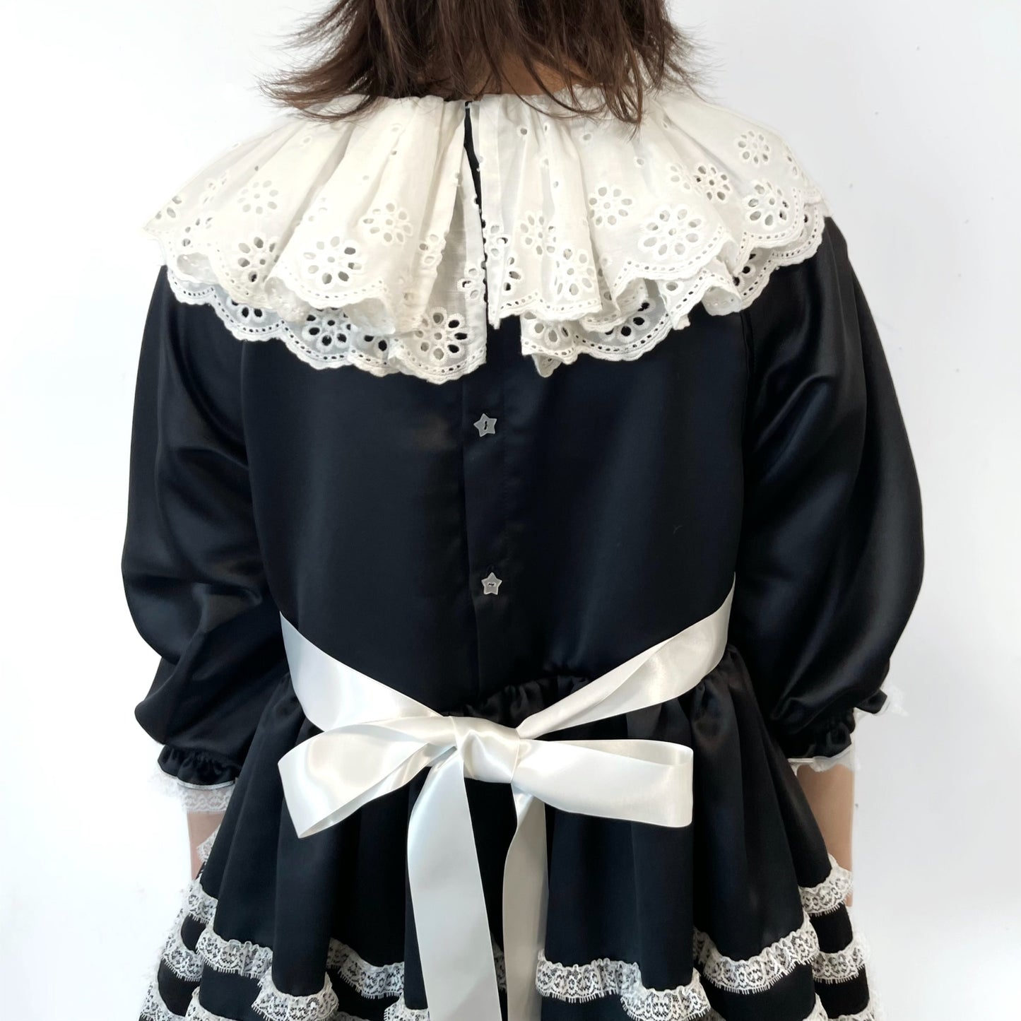 Dolly satin lace dress / Black / ドーリーサテンレースドレス