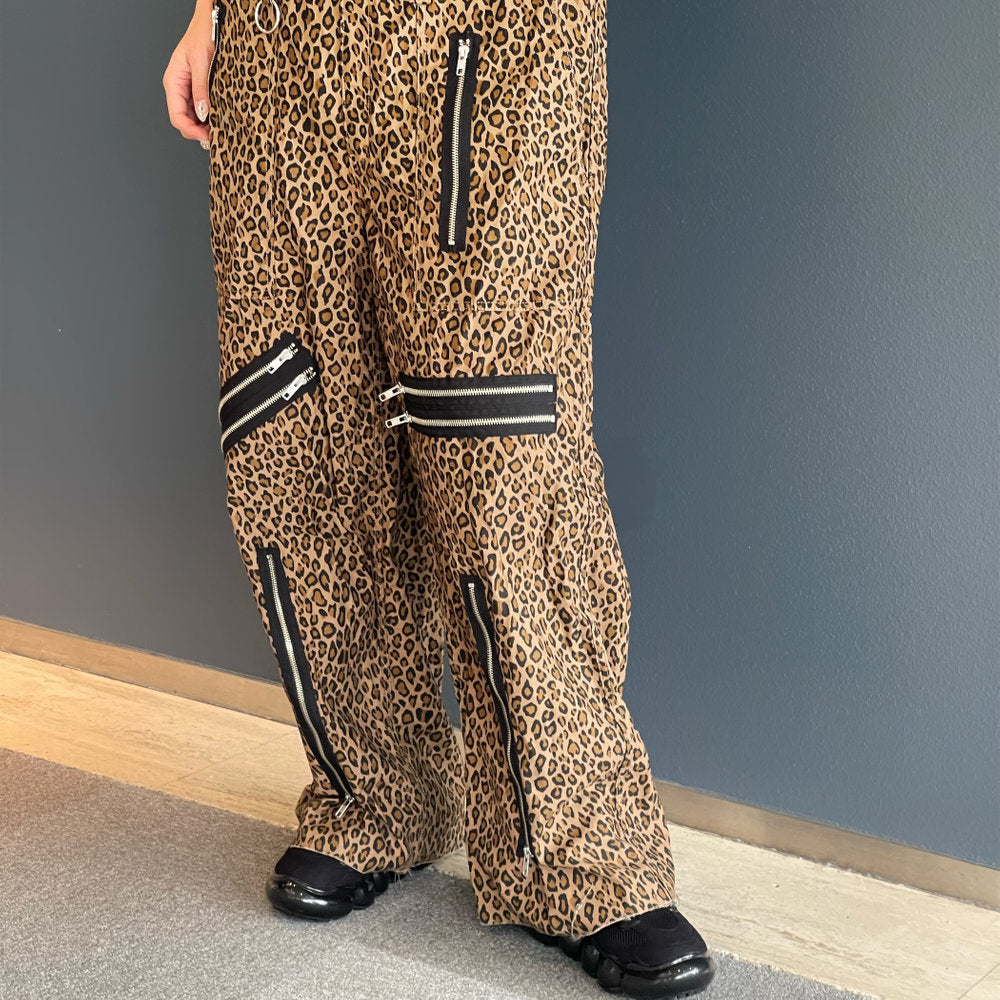 PADLOCK JUMPSUITS HO99O9 COLLABORATION / LEOPARD / 南京錠ジャンプスーツ