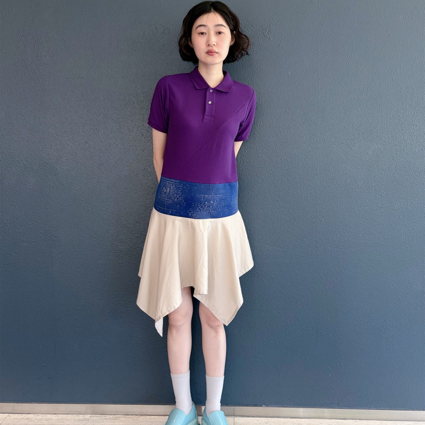 polo docking dress / purple / ポロドッキングドレス