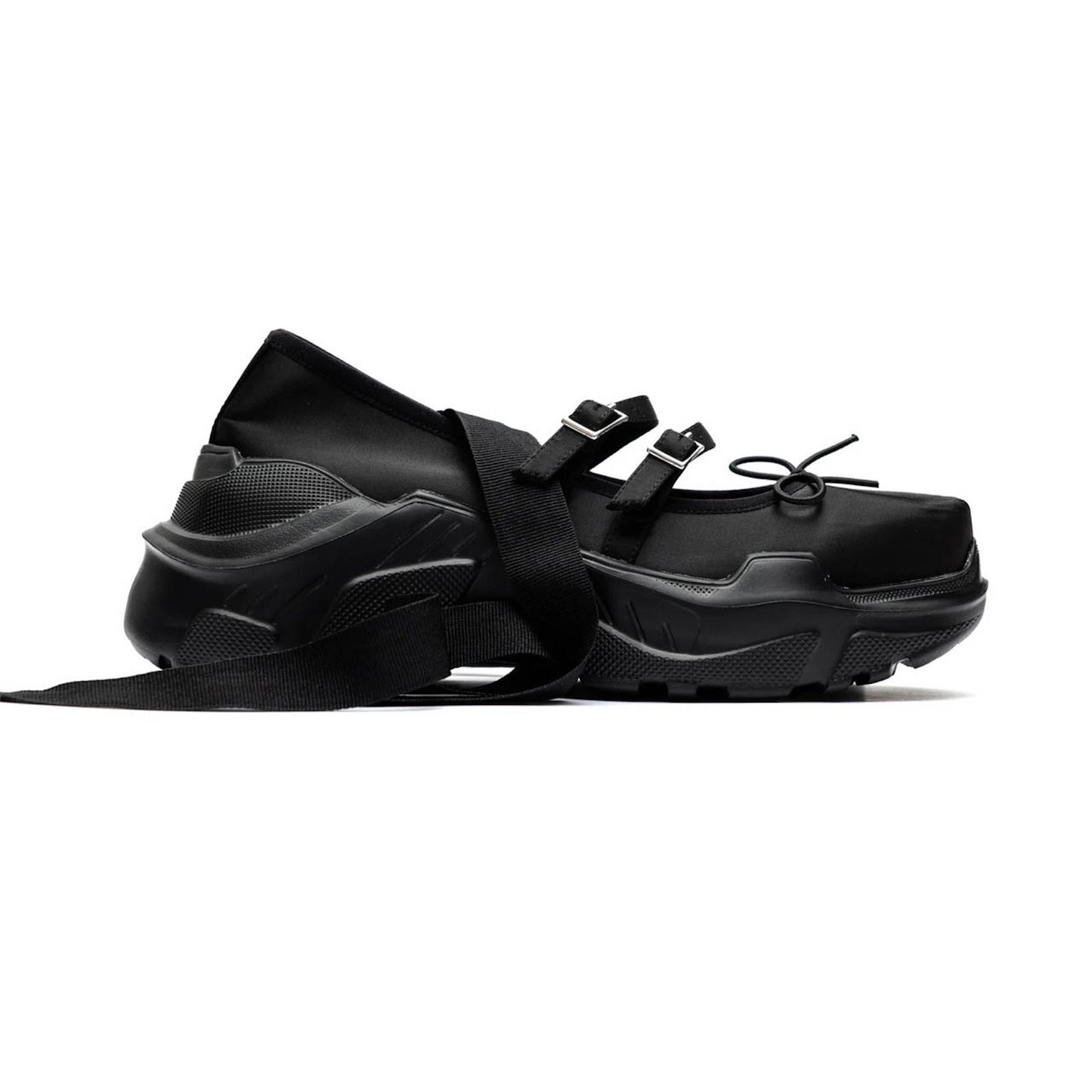 【AKIKOAOKI】Giselle-satin / Black x Black / サテンバレエシューズ