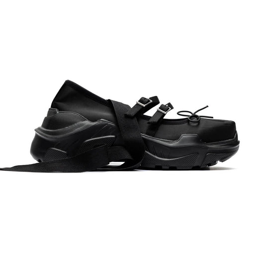 【AKIKOAOKI】Giselle-satin / Black x Black / サテンバレエシューズ