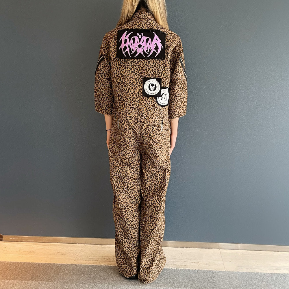 PADLOCK JUMPSUITS HO99O9 COLLABORATION / LEOPARD / 南京錠ジャンプスーツ